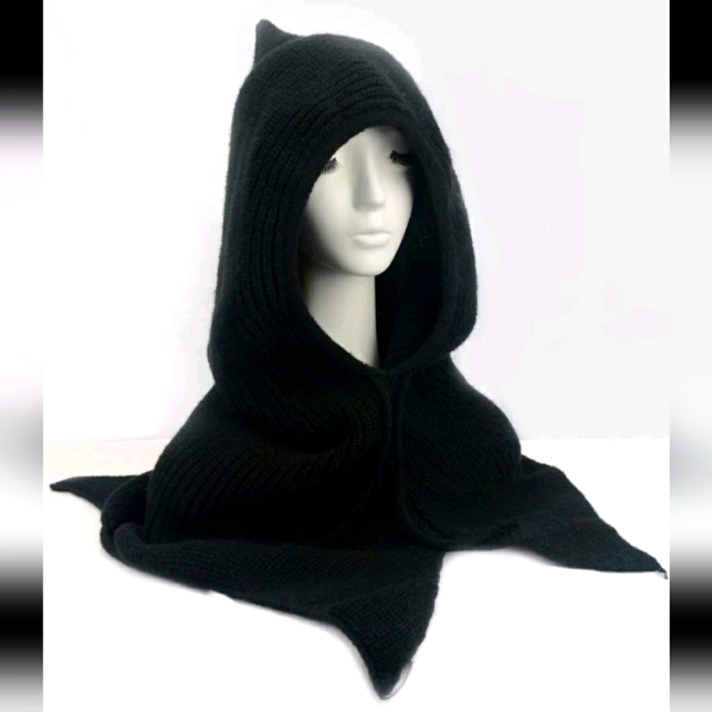 Black knit hood